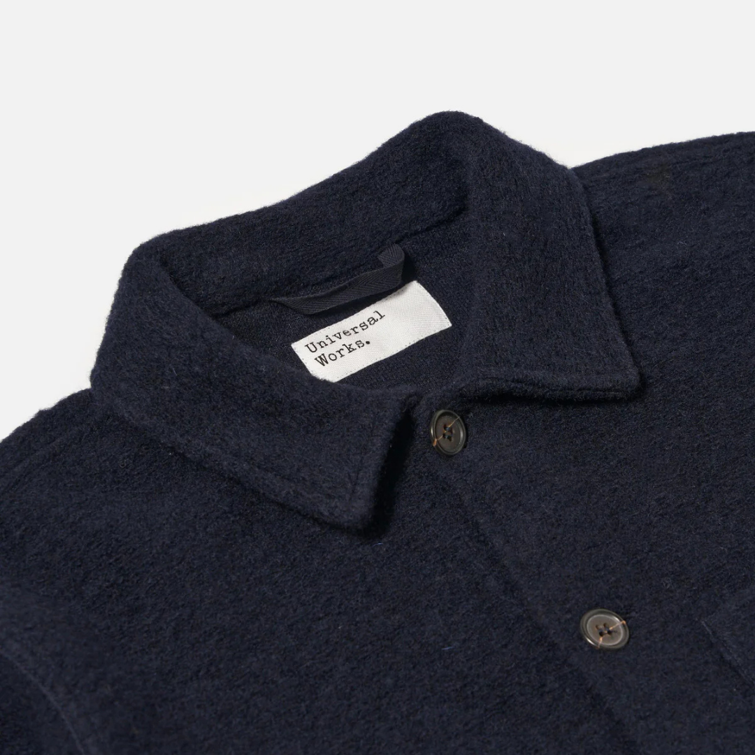 Universal Works Navy Wool Fleece Uniform Jacket Navy