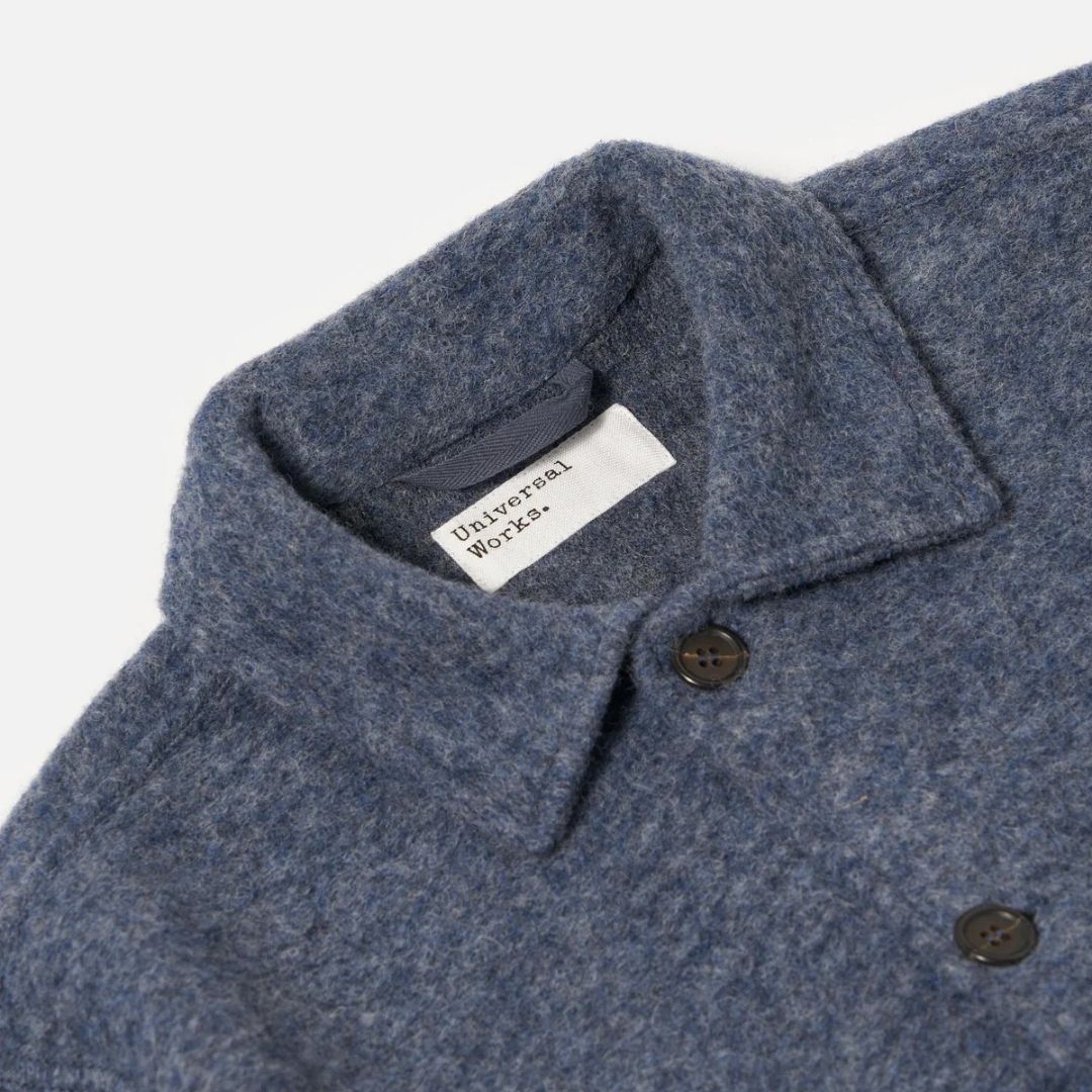 Universal Works Slate Blue Wool Fleece Uniform Jacket - Blue