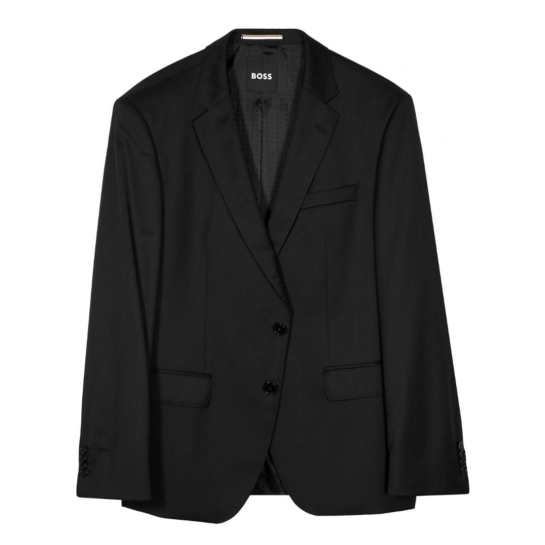 BOSS Slim Fit Virgin Wool Serge Suit Jacket – Black