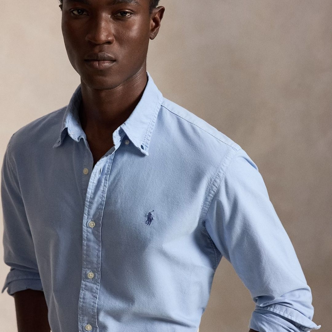 Polo Ralph Lauren Custom Fit Garment-Dyed Oxford Shirt - Blue