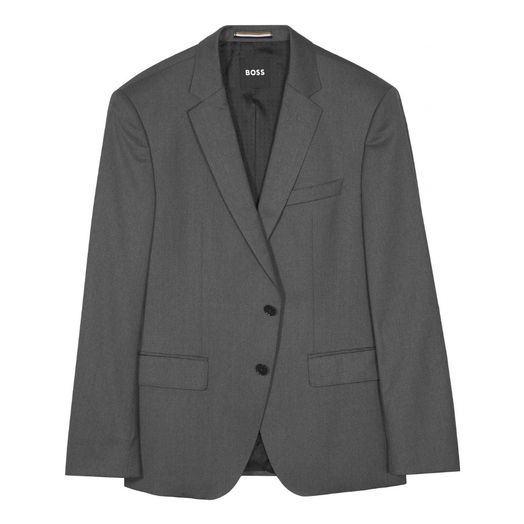 BOSS Slim Fit Virgin Wool Serge Suit Jacket – Grey