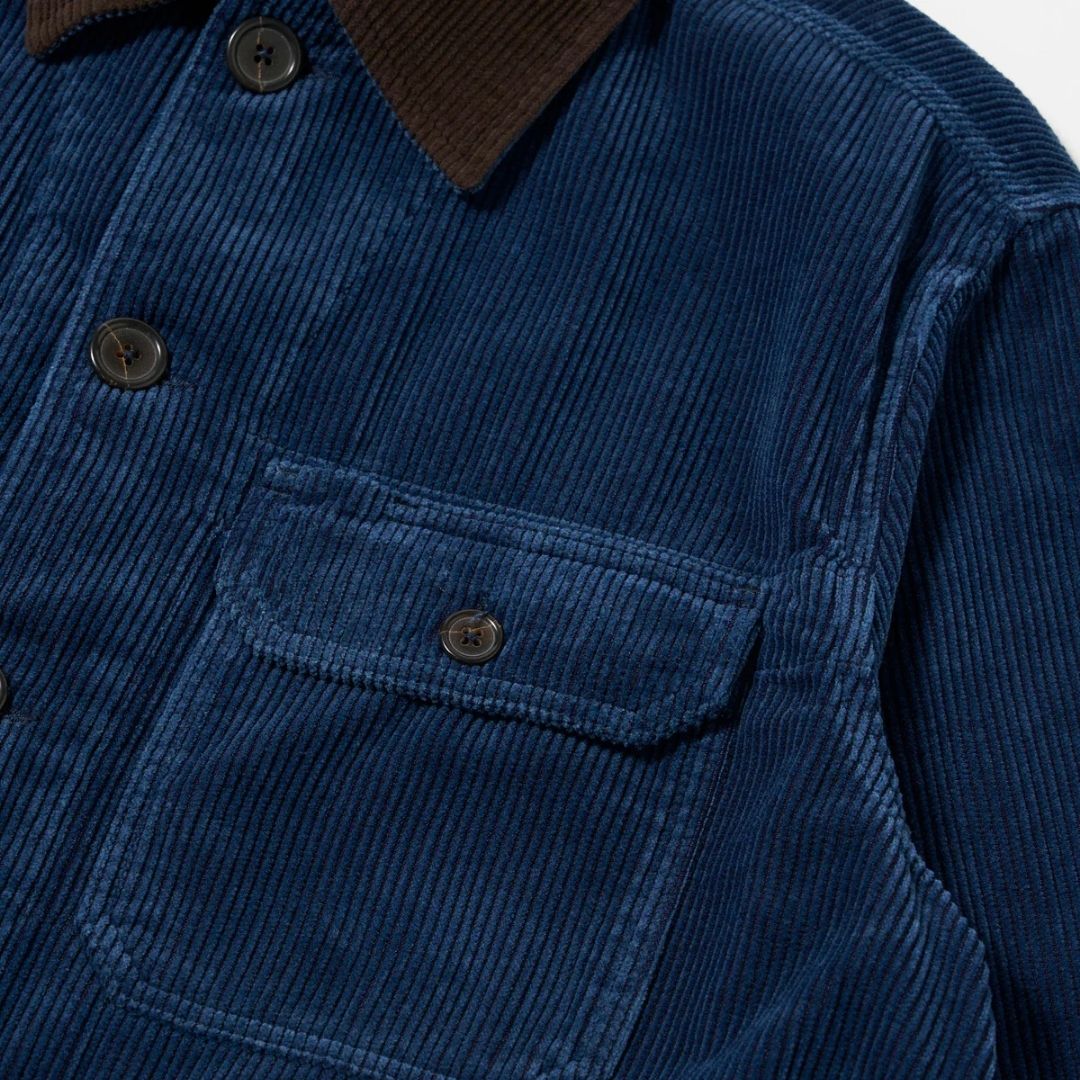 Universal Works Indigo Recycled Cord Utility Jacket - Indigo