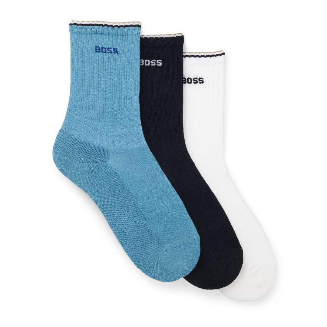 Boss 3 Pack QS Rib Stripe Sock - MULTI