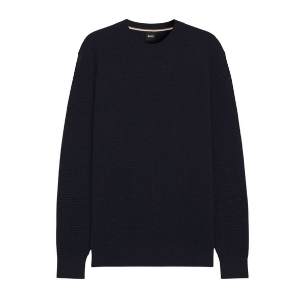 BOSS Black H-Imberto Cotton Sweater – Blue