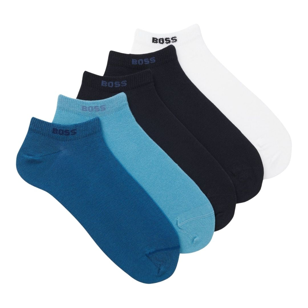Boss 5 Pack Ankle Sock - Blue