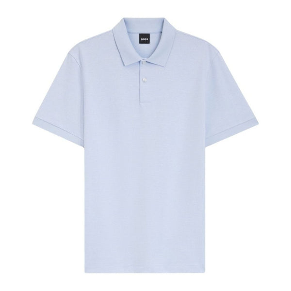 BOSS Black H-Parlay Structured Cotton Polo – Blue