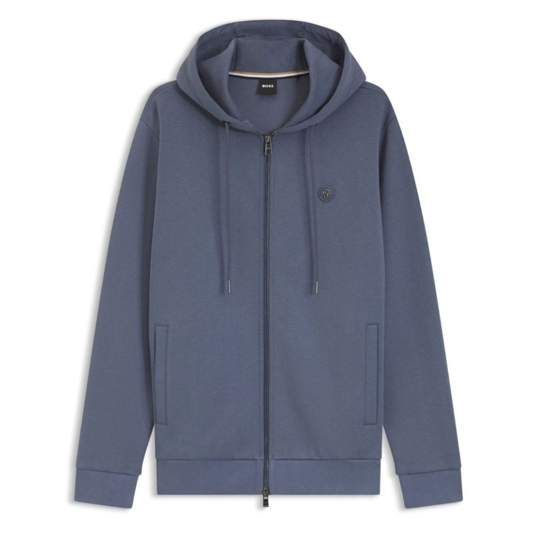 BOSS Black C-Spence Zip-Through Hoodie – Blue