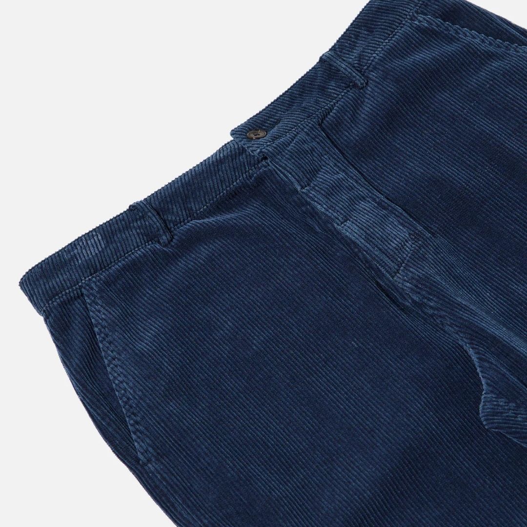 Universal Works Indigo Recycled Cord Military Chino - Indigo