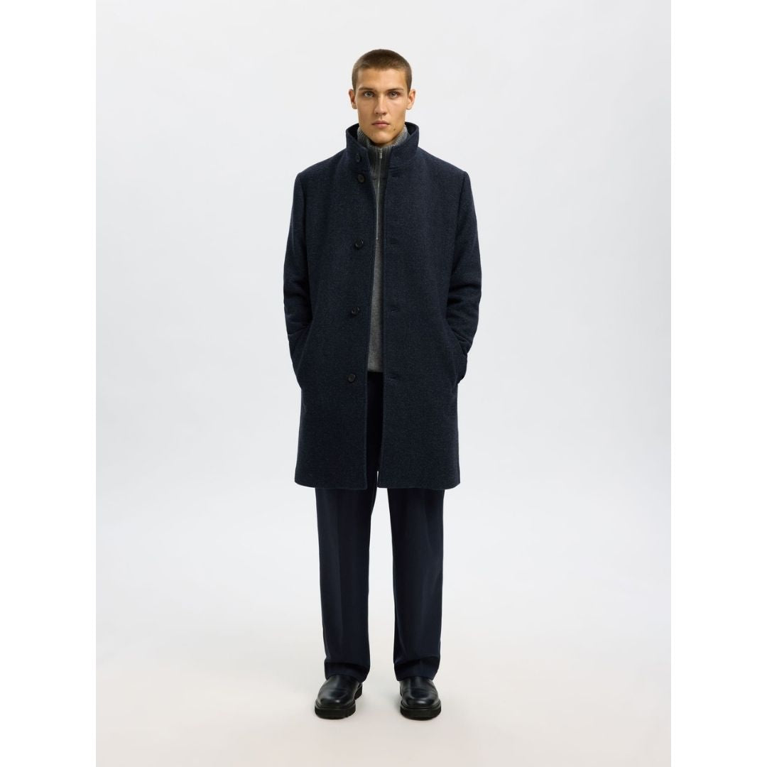Selected Homme Wool Blend Coat - Sky Captain Blue