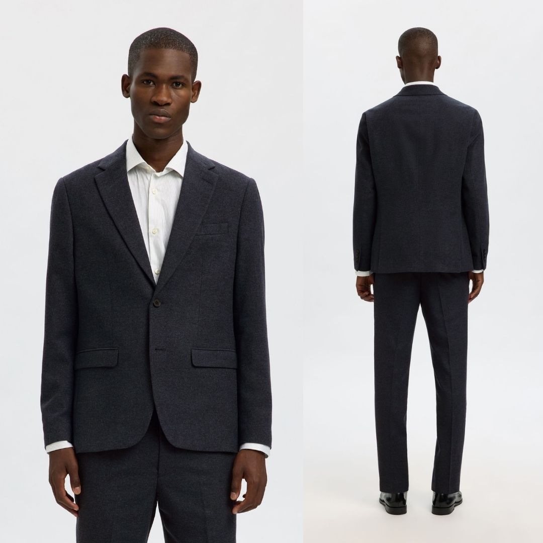 Selected Homme Wool Blend Blazer - Dk Sapphire Blue