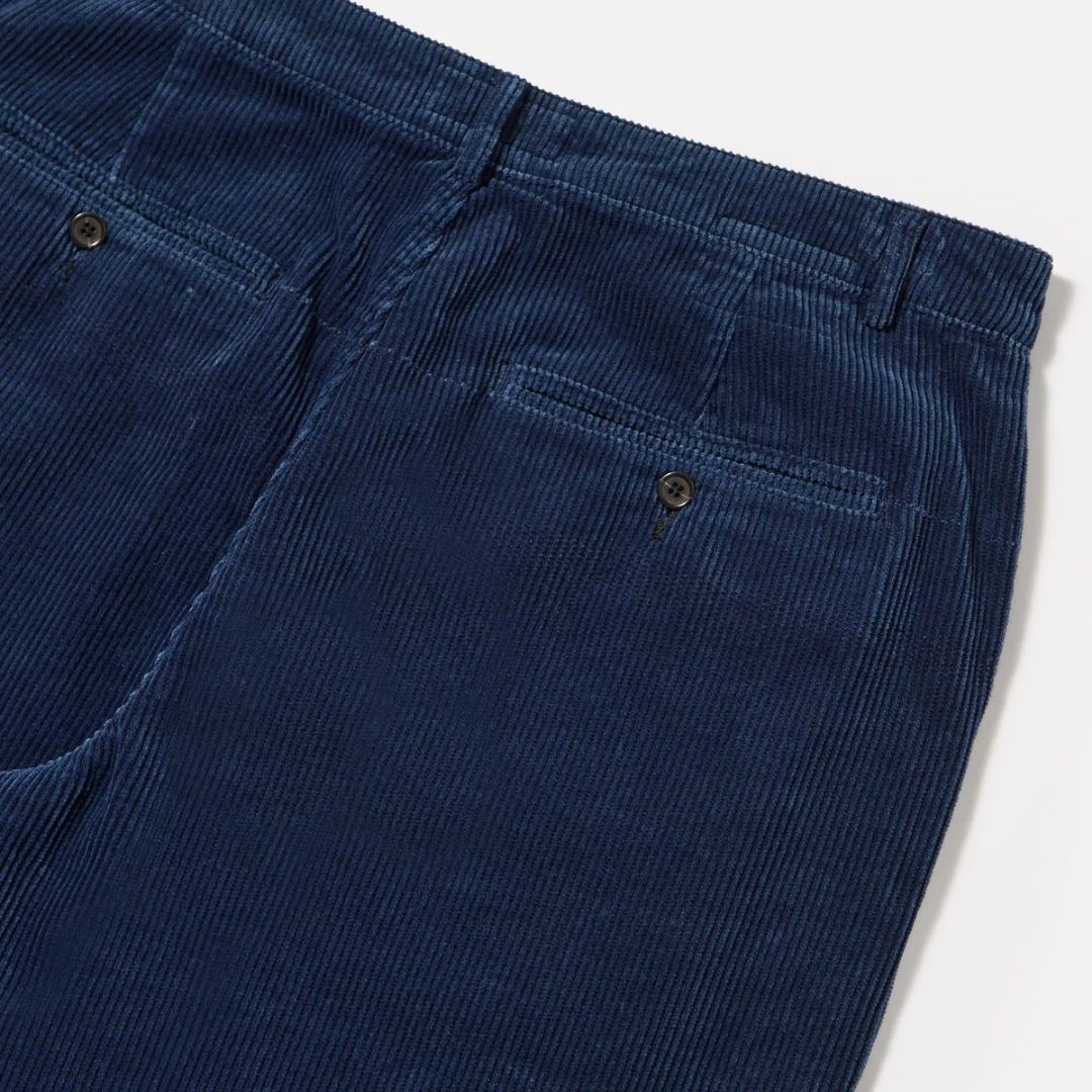 Universal Works Indigo Recycled Cord Military Chino - Indigo
