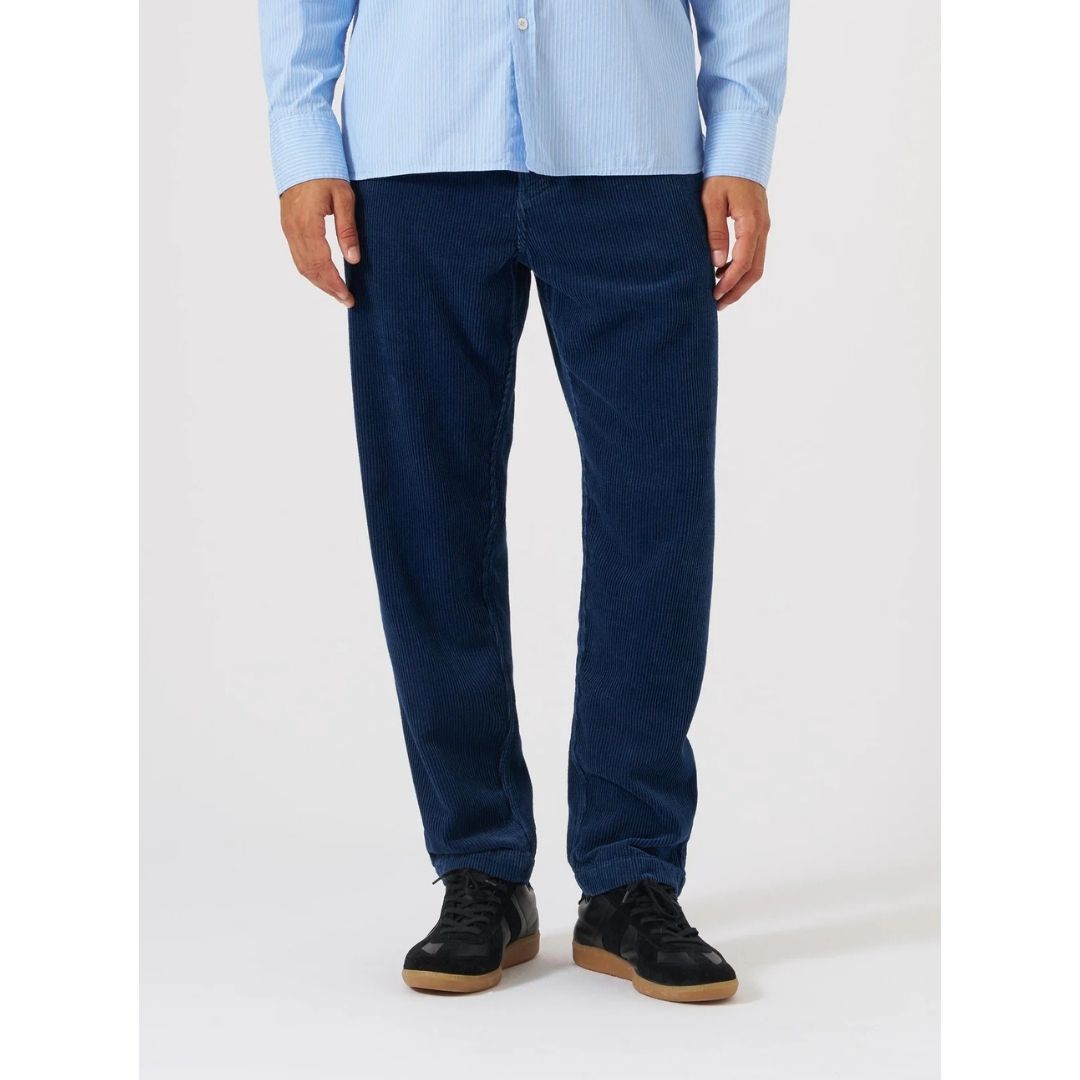 Universal Works Indigo Recycled Cord Military Chino - Indigo