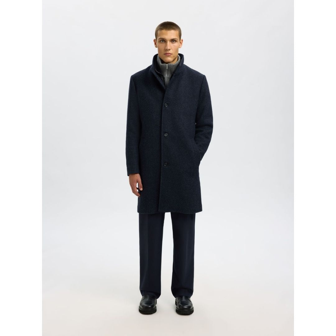Selected Homme Wool Blend Coat - Sky Captain Blue