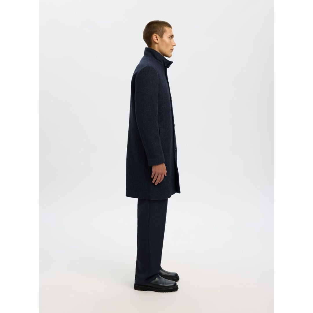 Selected Homme Wool Blend Coat - Sky Captain Blue