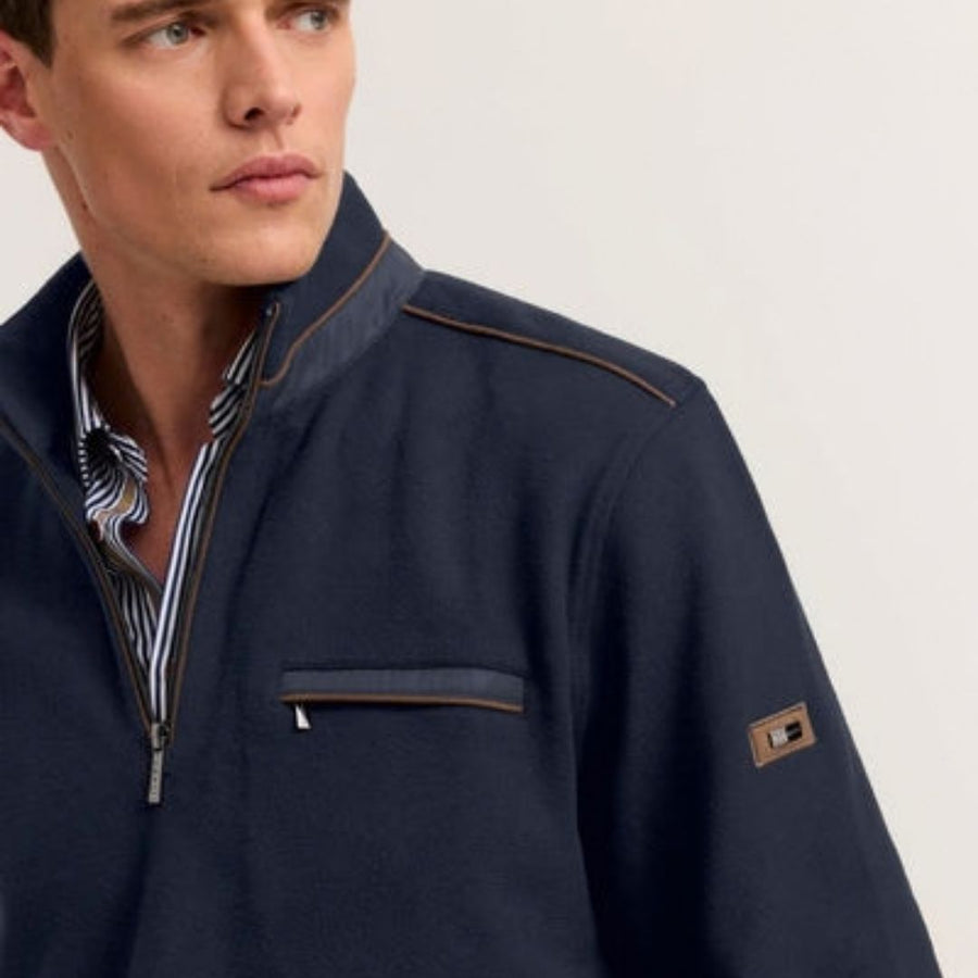 Bugatti Half Zip Sweatshirt - Navy