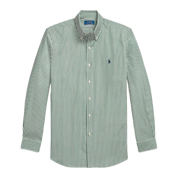 Polo Ralph Lauren Custom Fit Striped Stretch Poplin Shirt - Green
