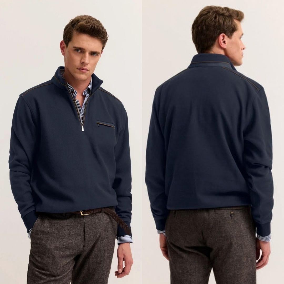 Bugatti Half Zip Sweatshirt - Navy