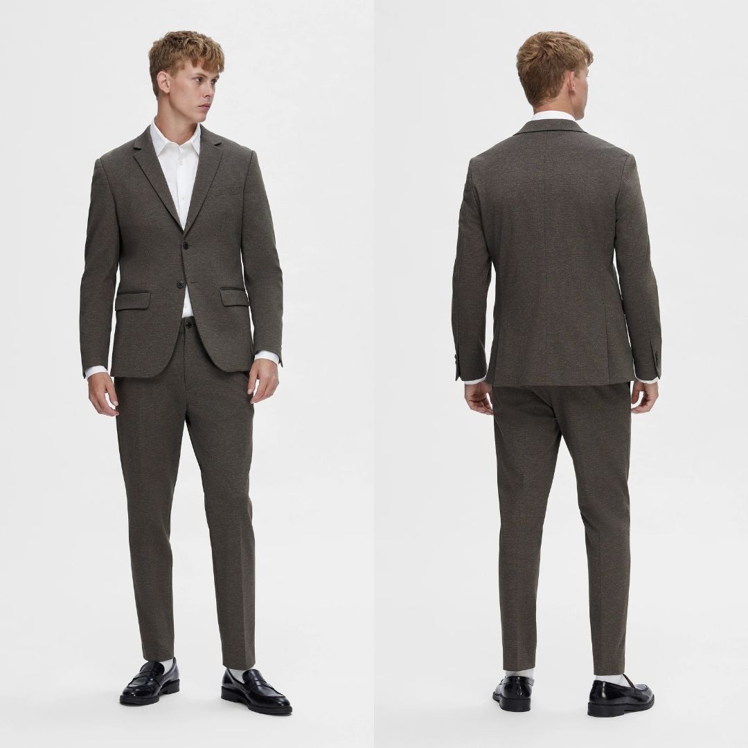 Selected Homme Wool Blend Blazer - Brown