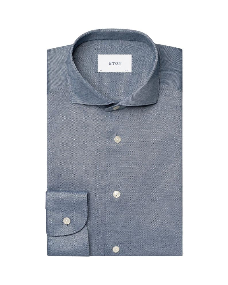 Eton Filo di Scozia Oxford Shirt - Blue