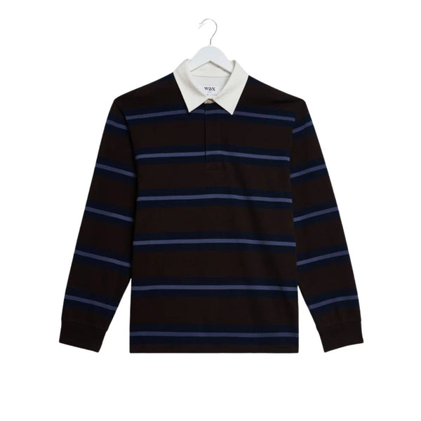 Wax London Rowhill Rugby Mirror Stripe - Brown/Navy
