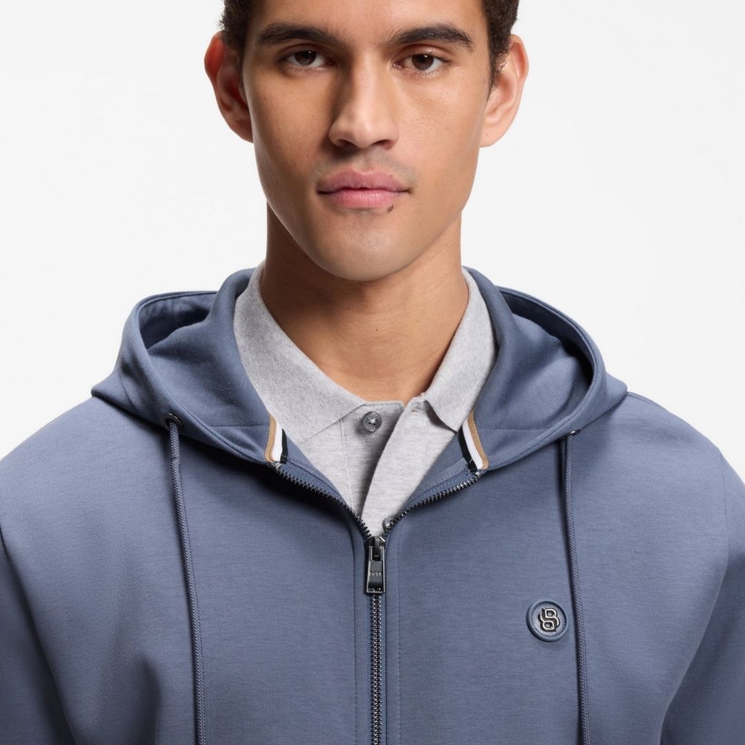 Boss Black C-Spence Hooded Zip Thru Sweat - Blue