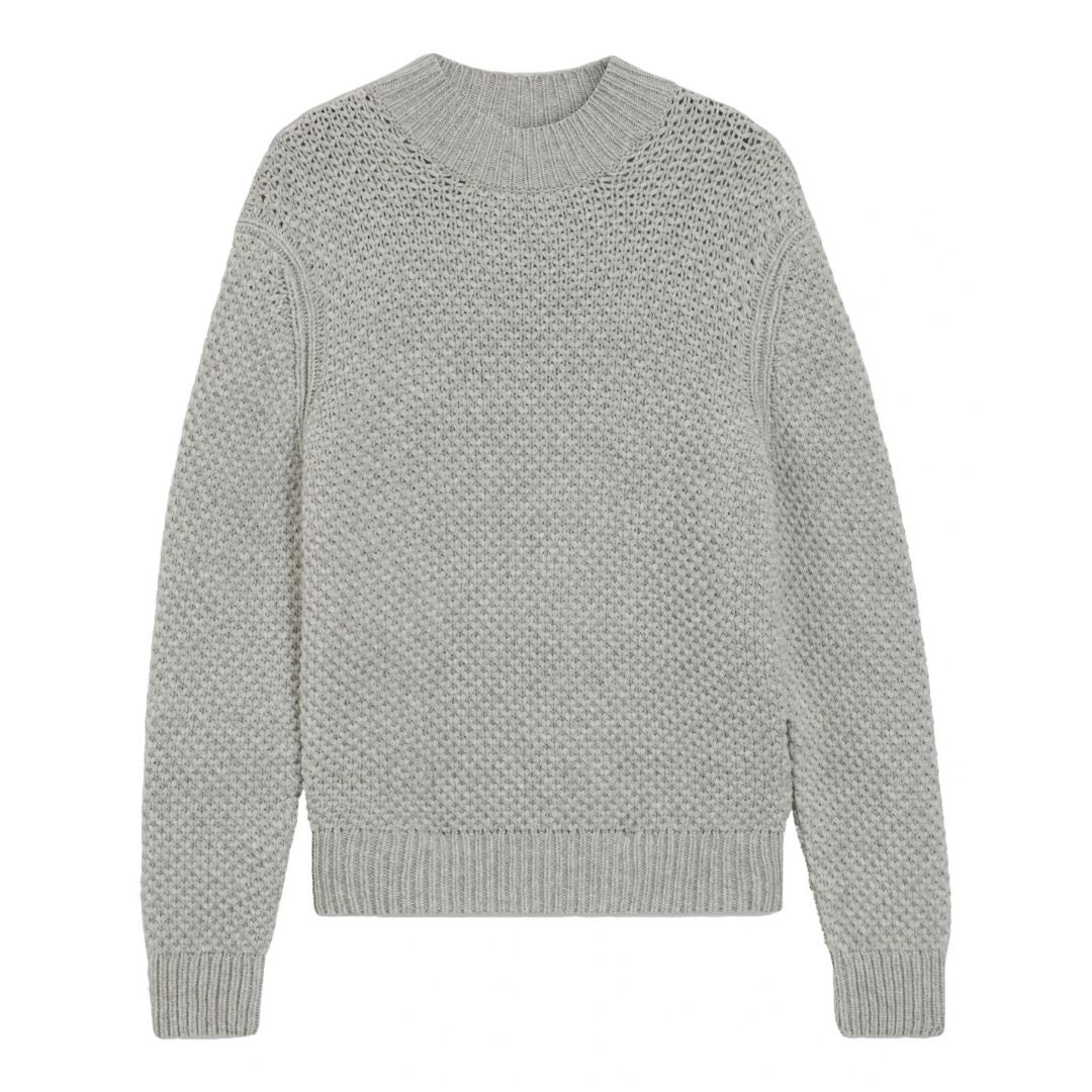 BOSS Structured Virgin Wool Sweater – Grey