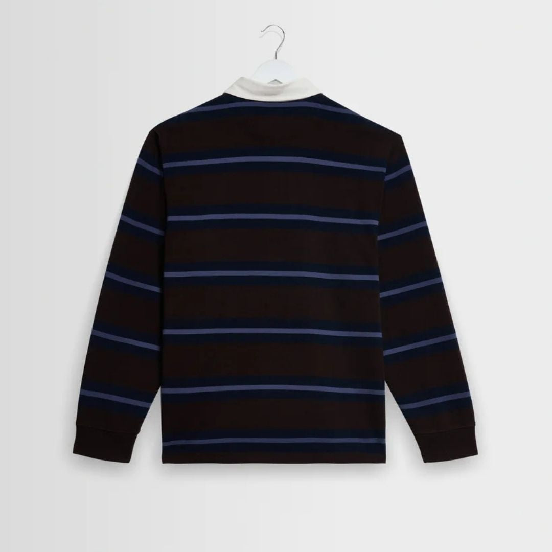 Wax London Rowhill Rugby Mirror Stripe - Brown/Navy