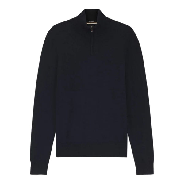 BOSS Black H-Hemarlo Wool-Cashmere Zip-Neck – Navy