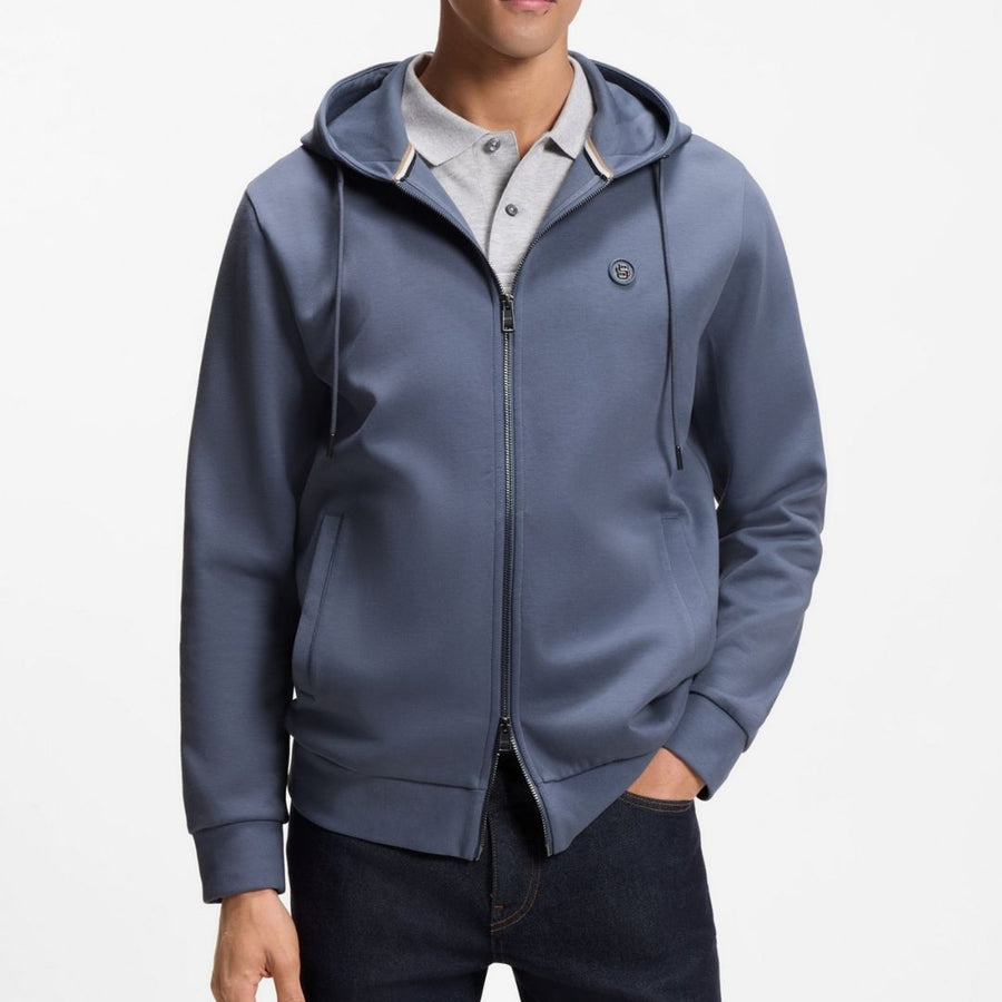 BOSS Black C-Spence Zip-Through Hoodie – Blue