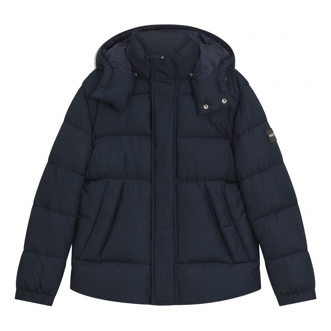 BOSS Water-Repellent Logo Jacket – Blue