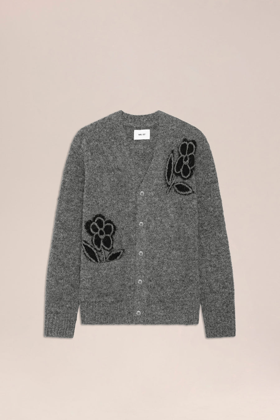 NN07 Kyle Alpaca-Blend Cardigan – Dark Grey Melange