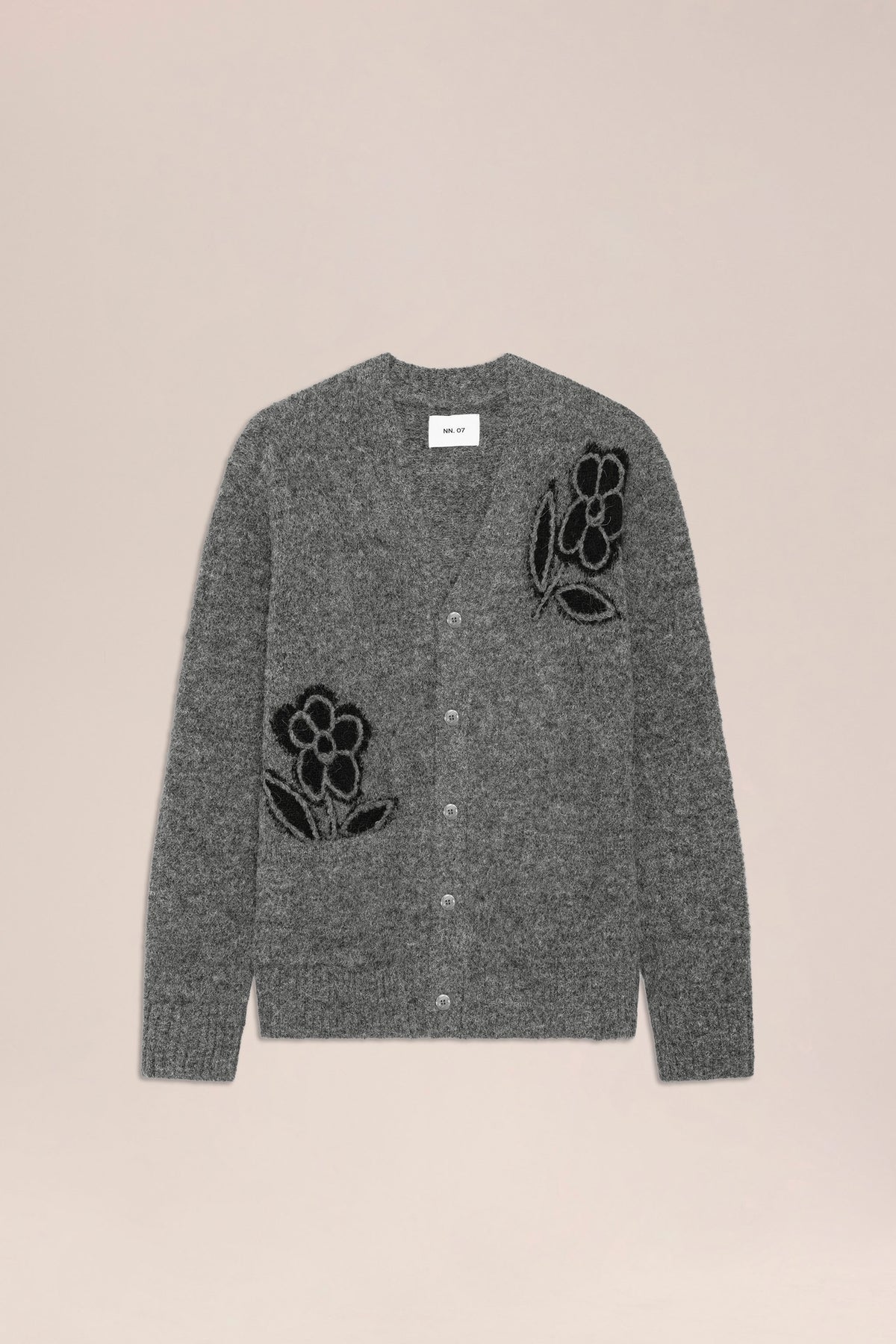 NN07 Kyle Cardigan Knit - Dark Grey Melange