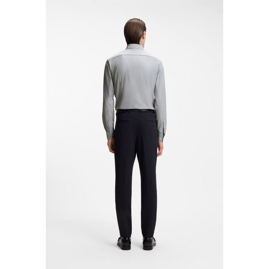 BOSS Black Slim Fit Performance-Stretch Jersey Shirt – Grey