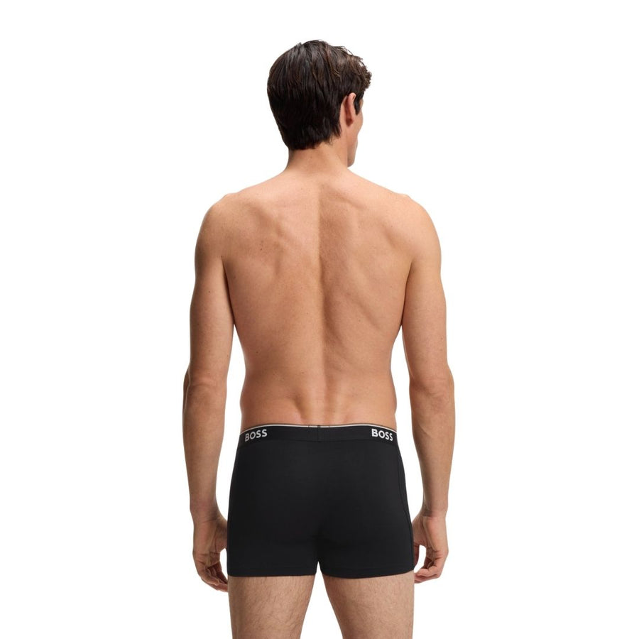 BOSS Power 3-Pack Stretch-Cotton Boxer Briefs – Black