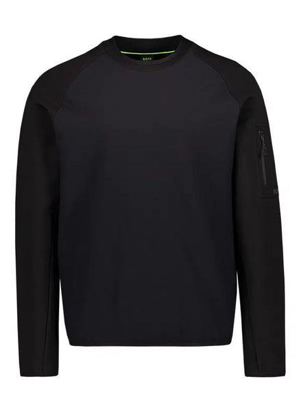 Boss Urban tech wind resistant sweatshirt with sleeve pocket