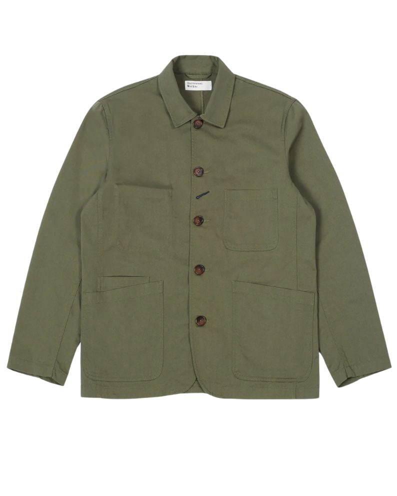 Universal Works Bakers Jacket - Twill Light Olive