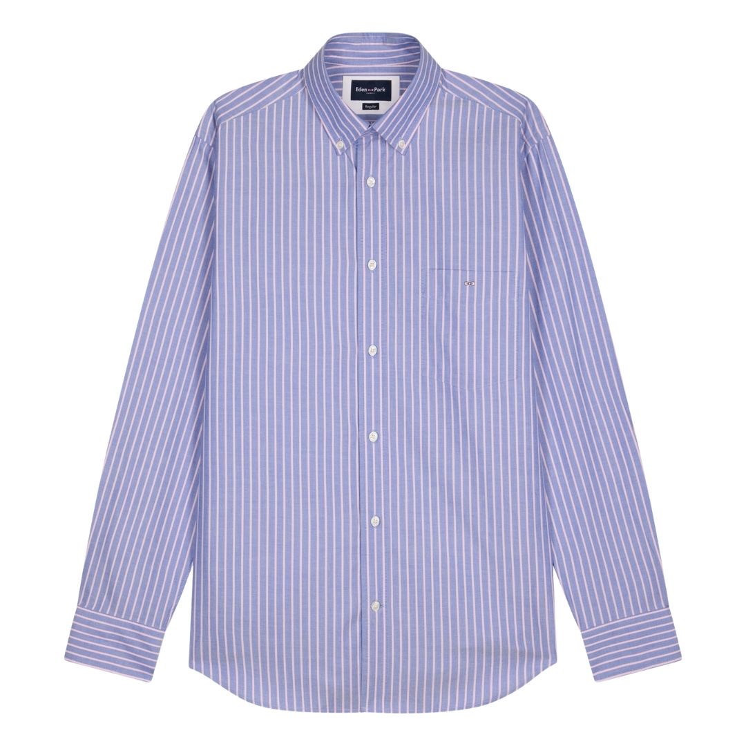 Eden Park Stripe Long Sleeve Shirt - Pink/Blue