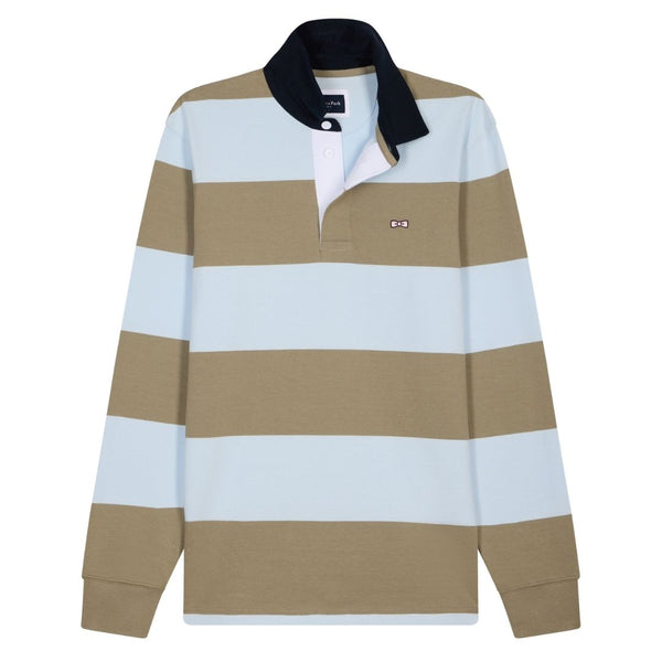 Eden Park Stripe Rugby Shirt - Green/Blue
