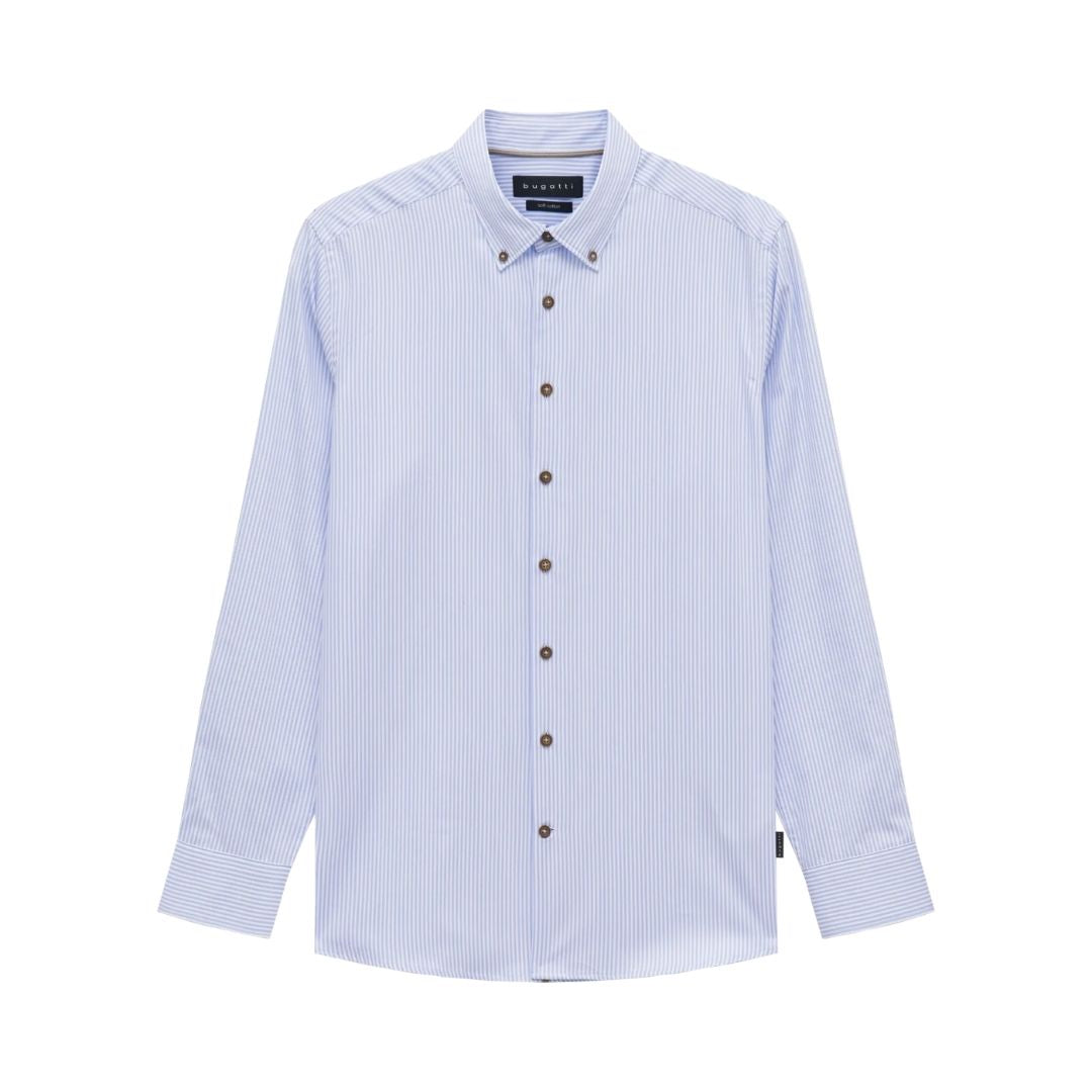 Bugatti Casual Stripe Shirt - Light Blue
