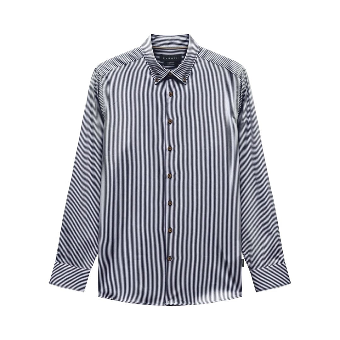 Bugatti Casual Stripe Shirt - Navy