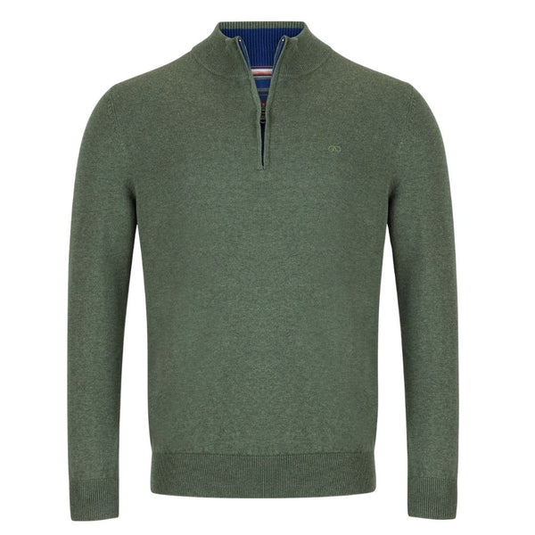 Andre Tory 1/4 Zip Knit - Olive
