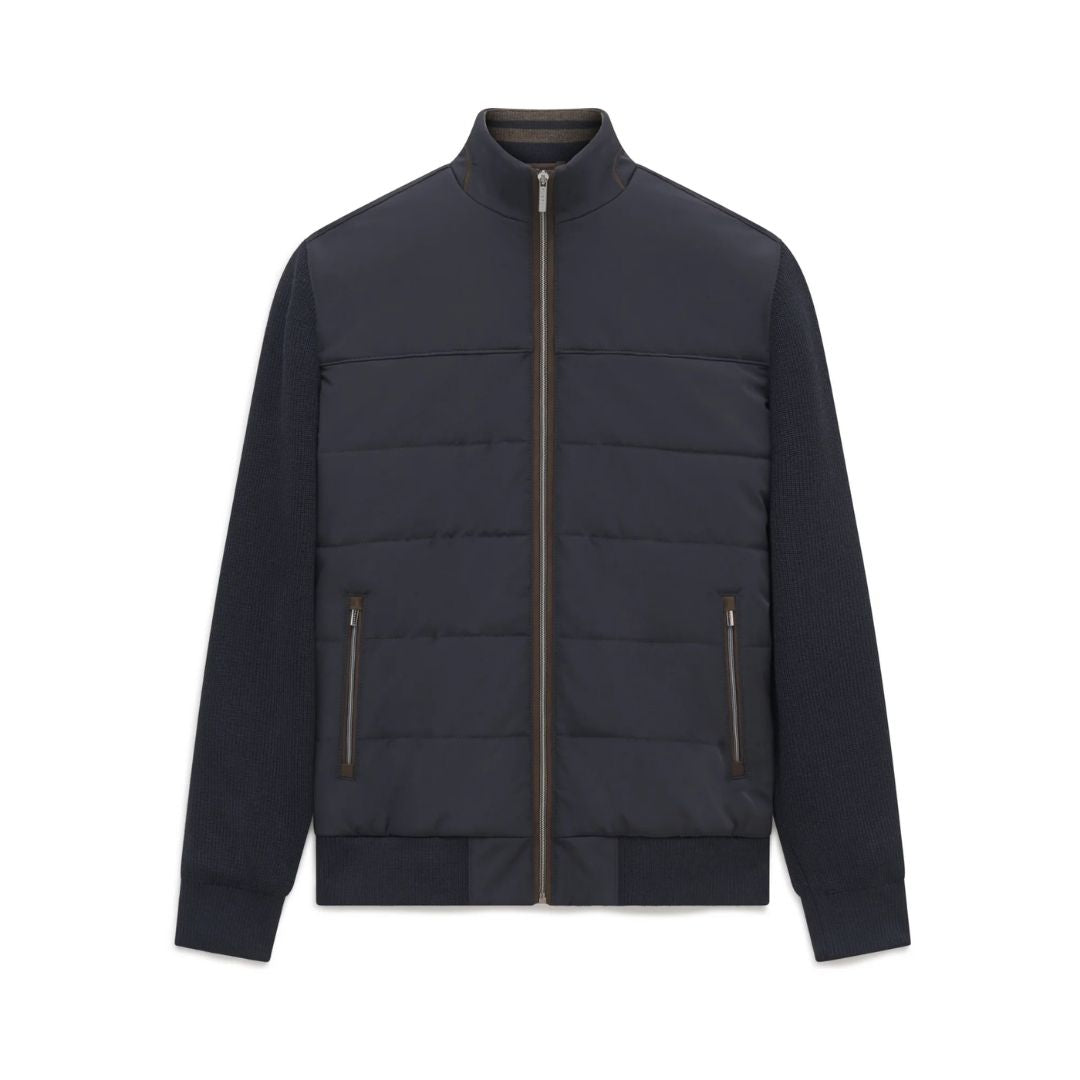 Bugatti Knitted Zip Thru Sweater Jacket - Navy