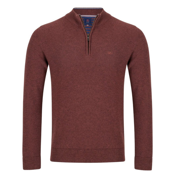 Andre Madrid 1/4 Zip Knit - Russet