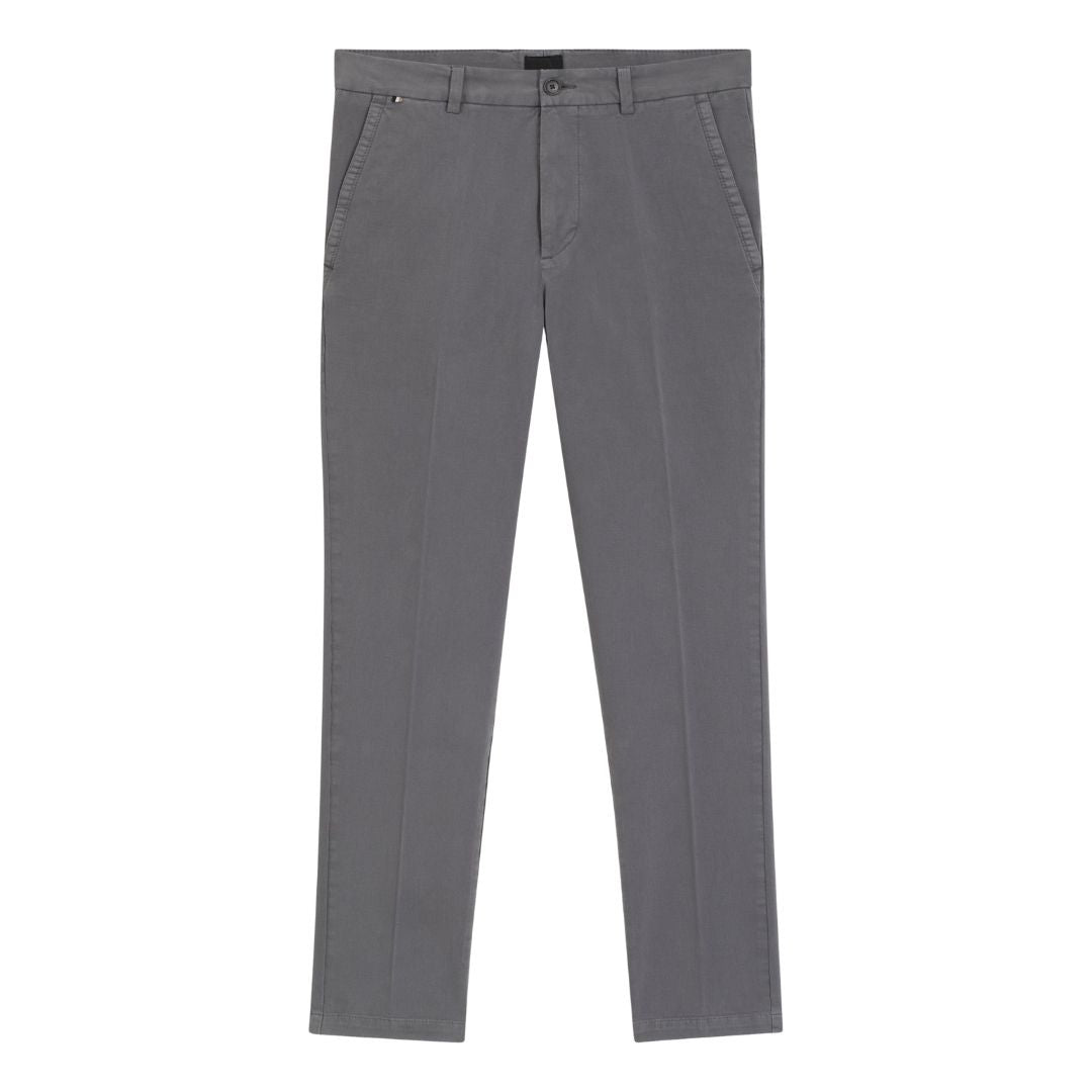 Boss Slim-fit trousers in stretch-cotton twill - Grey