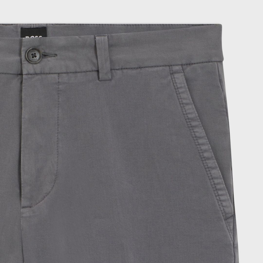 Boss Slim-fit trousers in stretch-cotton twill - Grey