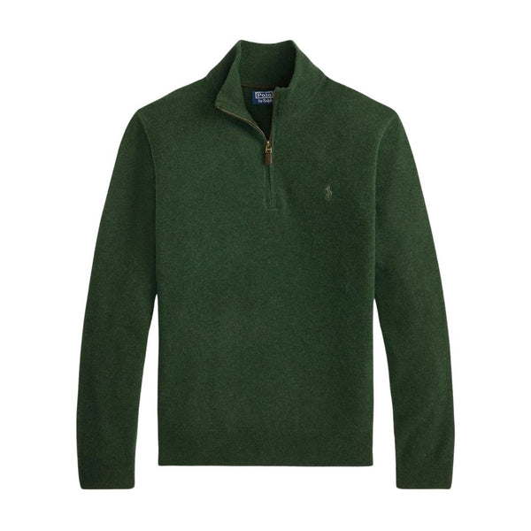 Polo Ralph Lauren Pony-embroidered quarter-zip sweater in Merino Wool - Green