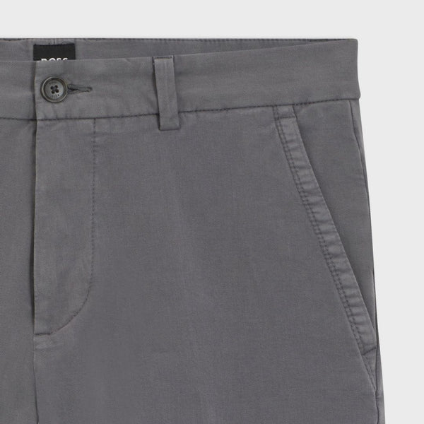 Boss Slim-fit trousers in stretch-cotton twill - Grey