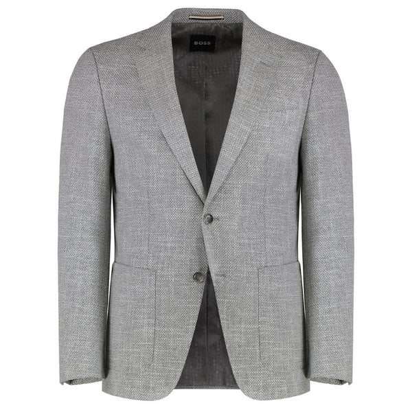 Boss Hutson Single Breasted Blazer -Silver