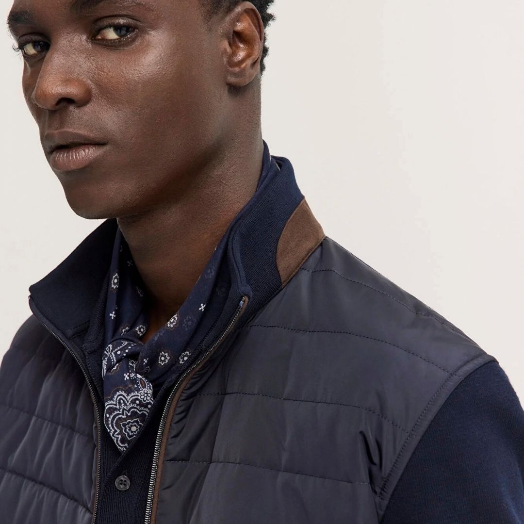 Bugatti Knitted Sweater Jacket - Navy