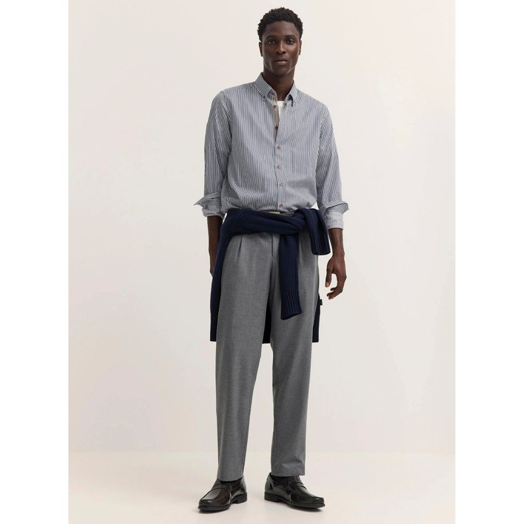 Bugatti Casual Stripe Shirt - Navy